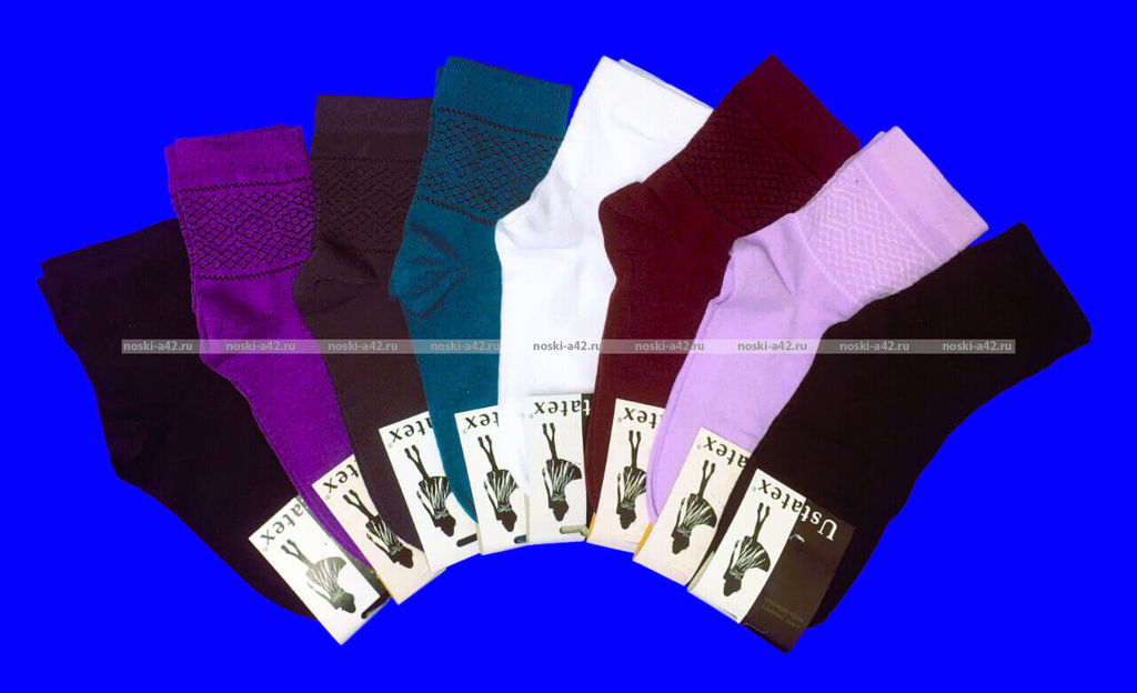 Цена за 5 пар.5 ПАР - ЮстаТекс носки женские 2с5 хлопок с лайкрой - 5 ПАР