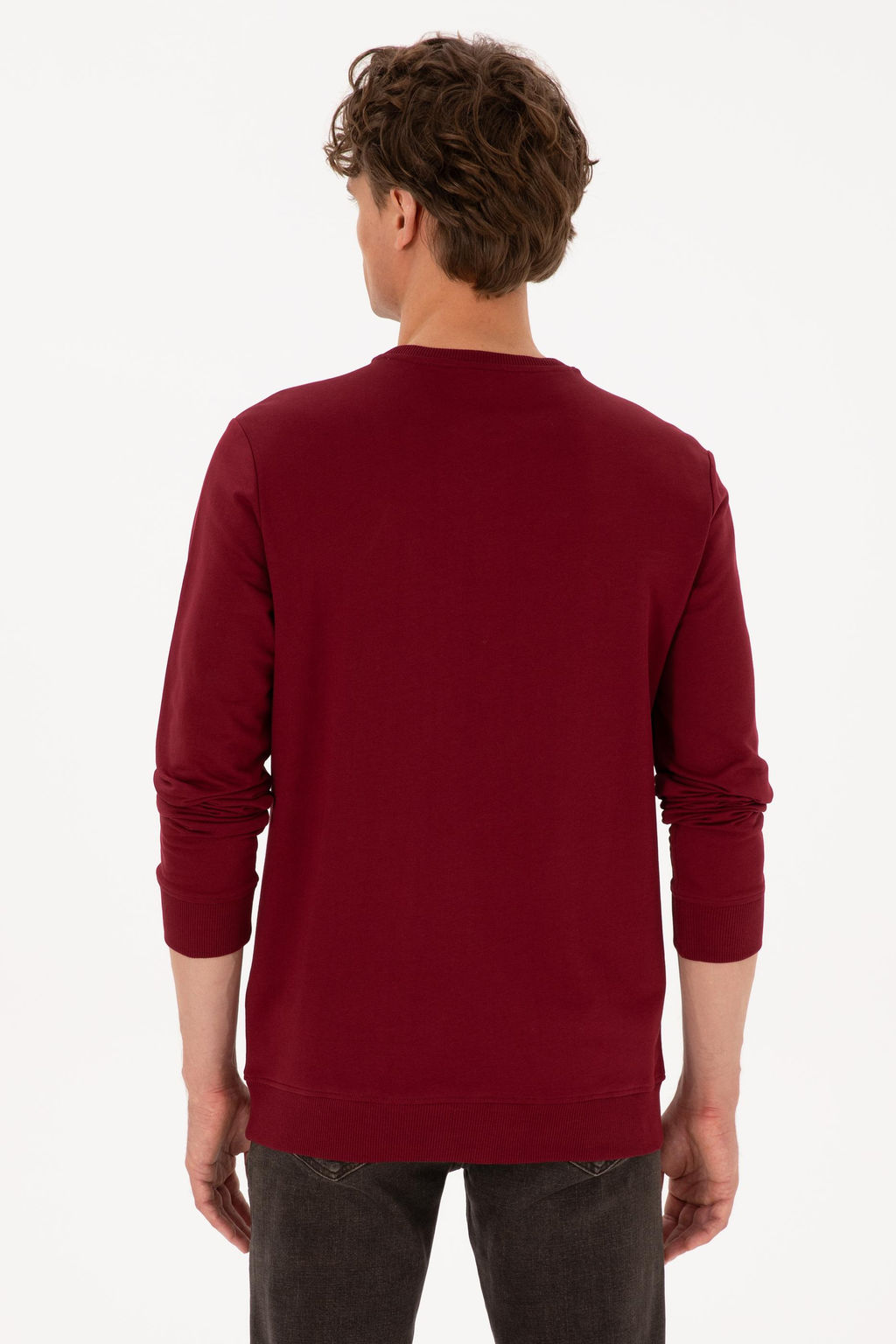 Erkek Bisiklet Yaka Regular Fit Bordo Sweatshirt - U.s. polo assn фото 5