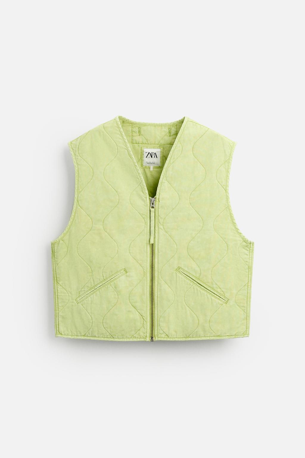 FADED PRINT QUILTED GILET - Zara фото 6