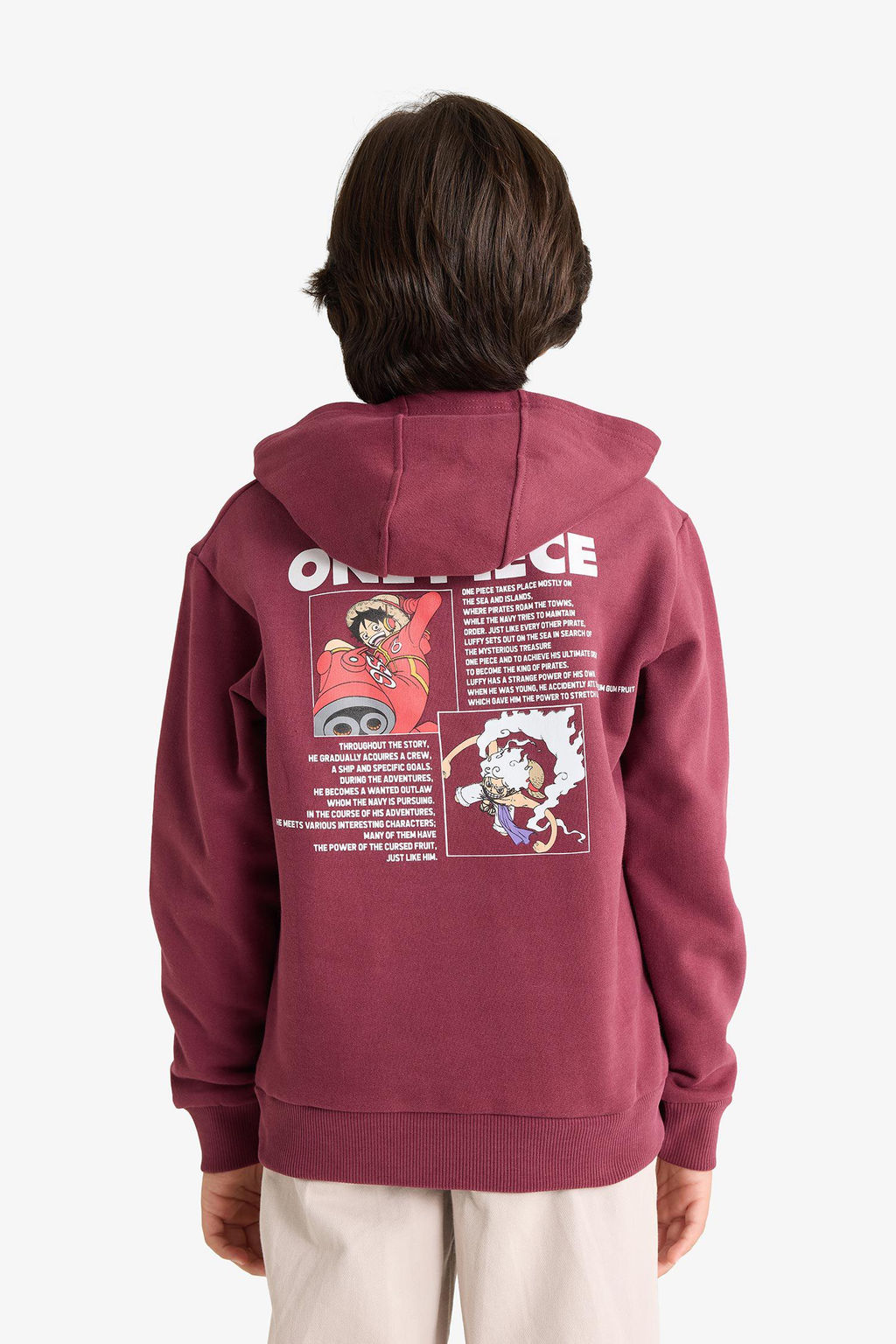 %100 Pamuk One Piece Kap__onlu __i Yumu_ak T_yl_ S_rt Bask_l_ Sweatshirt Erkek _ocuk - Defacto фото 6