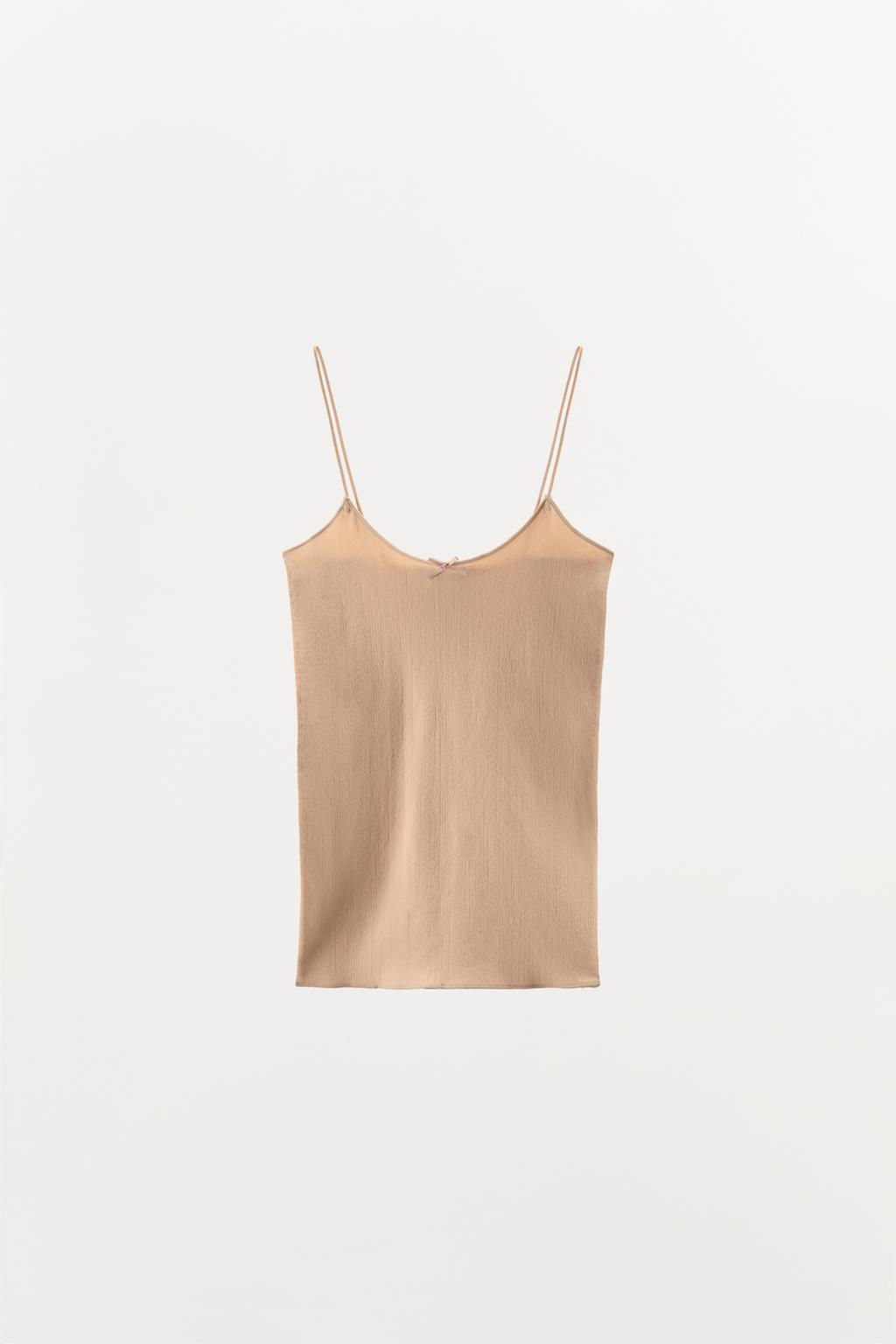 POINTELLE STRAPPY TOP WITH SATIN BOW - Zara фото 4