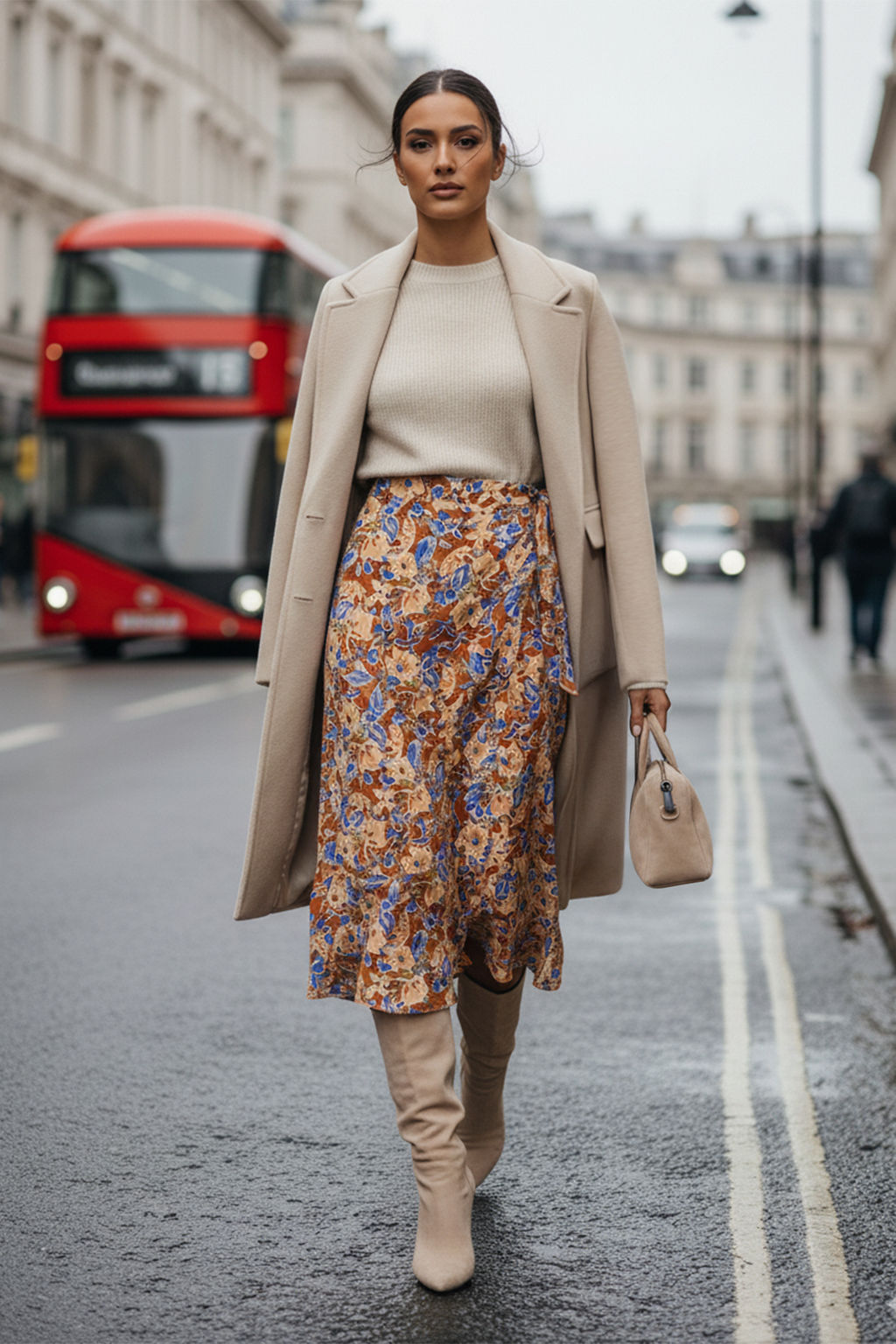 TRENDYOLMILLA Cok Renkli Cicek Desenli Viskon Kumasl? Midi Dokuma Etek TWOSS23ET00294 фото 17