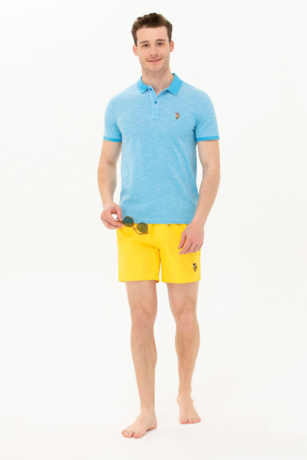 Мужские желтые морские шорты - U.s. polo assn фото 11