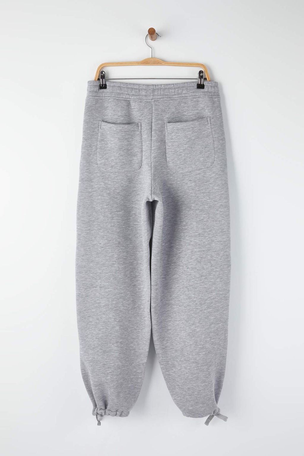 Gri Melanj Wide Leg Paca Lastikli Esofman Alt? TMNAW26EA00003 - Trendyolmilla фото 4