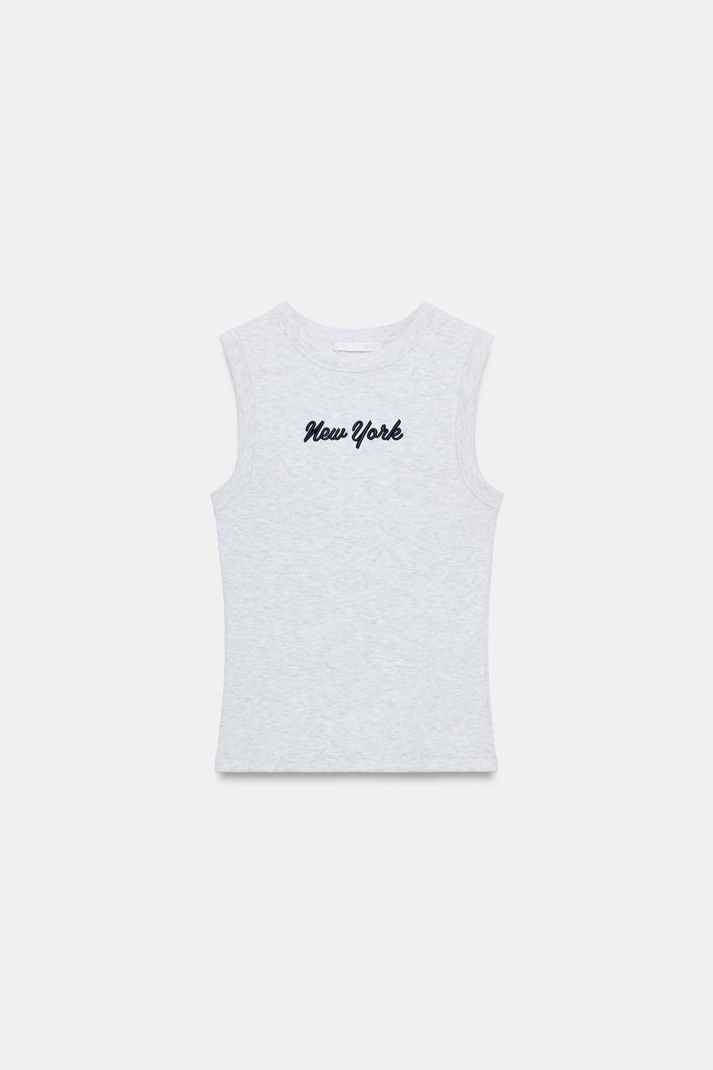 CAMISETA RIB BORDADO TEXTO / Gris vigor? - Zara фото 4