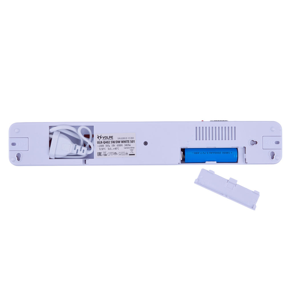 ULR-Q402 5W/DW WHITE S01 Светильник светодиодный аварийного освещения. Наклейка ВЫХОД. Дневной свет (6500K). Встроенный аккумулятор AC/DС. Корпус белый. ТМ Volpe.