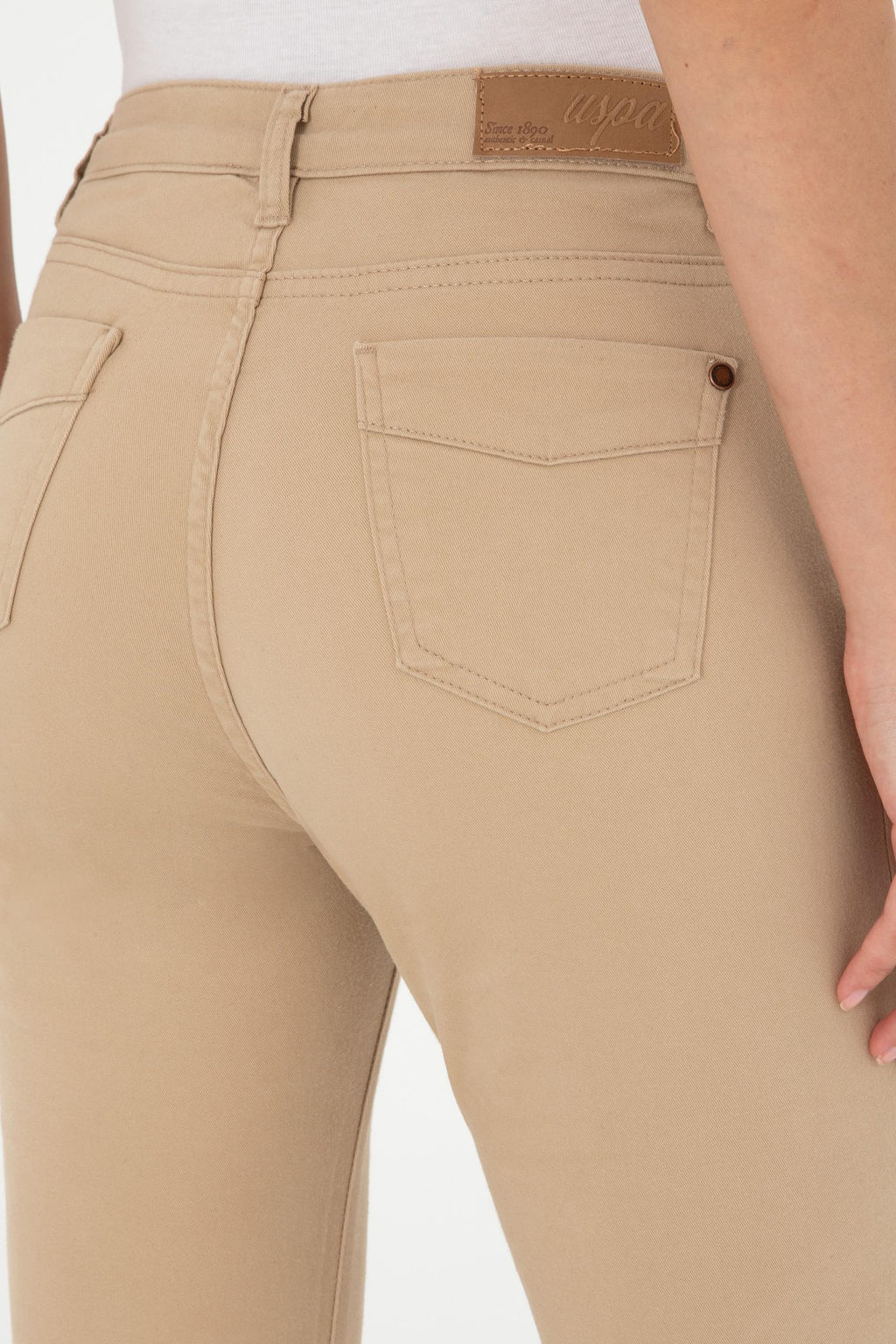 Женские брюки песочного цвета из парусины Неожиданная скидка в корзине - U.s. polo assn фото 6