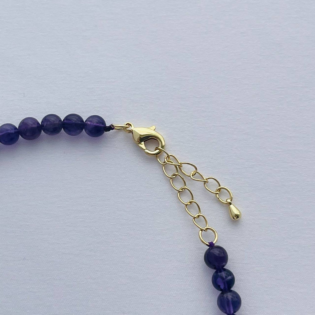 Бусы из Аметиста со вставкой "Сердце" 40 см +