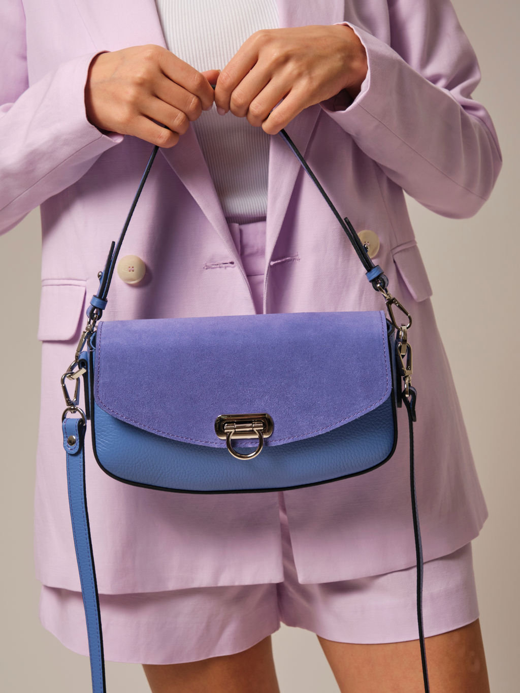 Замшевая сумка Azaro 31049 сиреневый закат