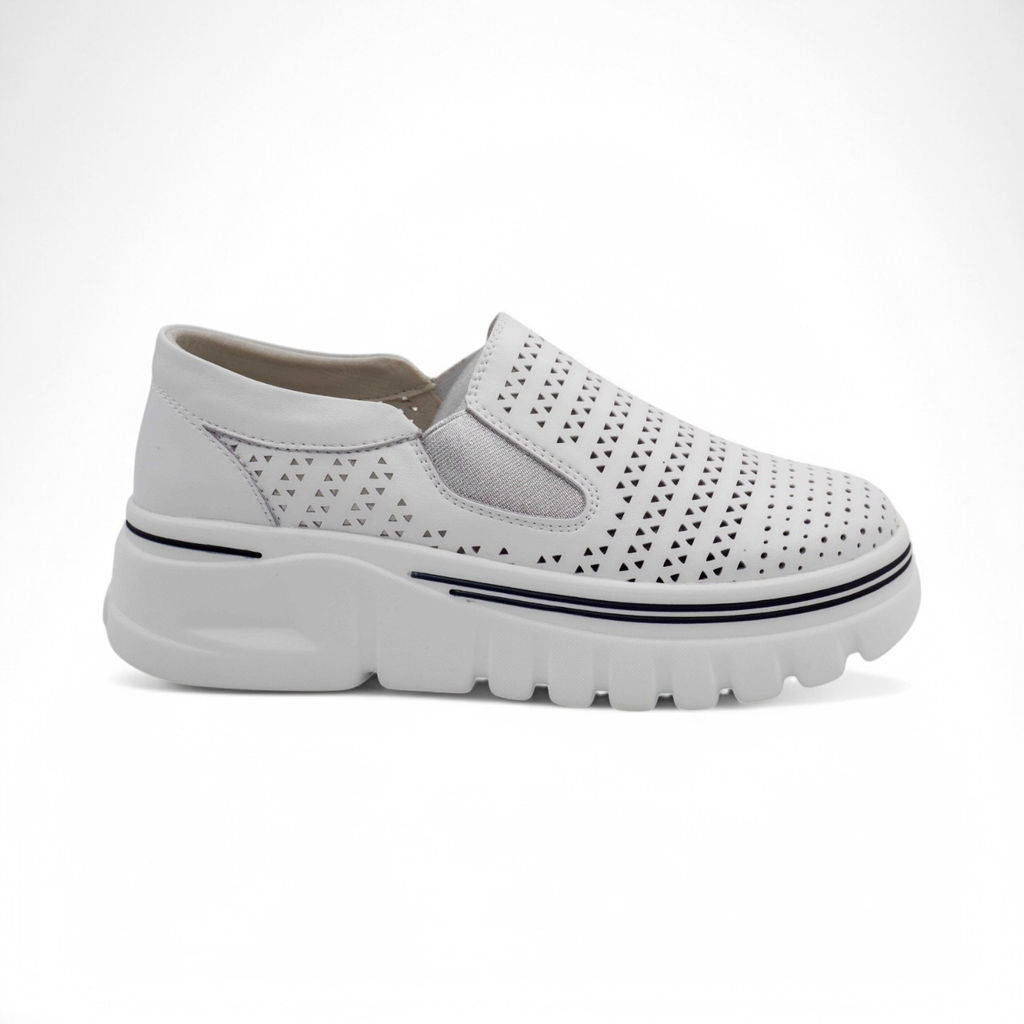 Женские туфли из натуральной кожи Q20251-1 белые - Sport фото 2