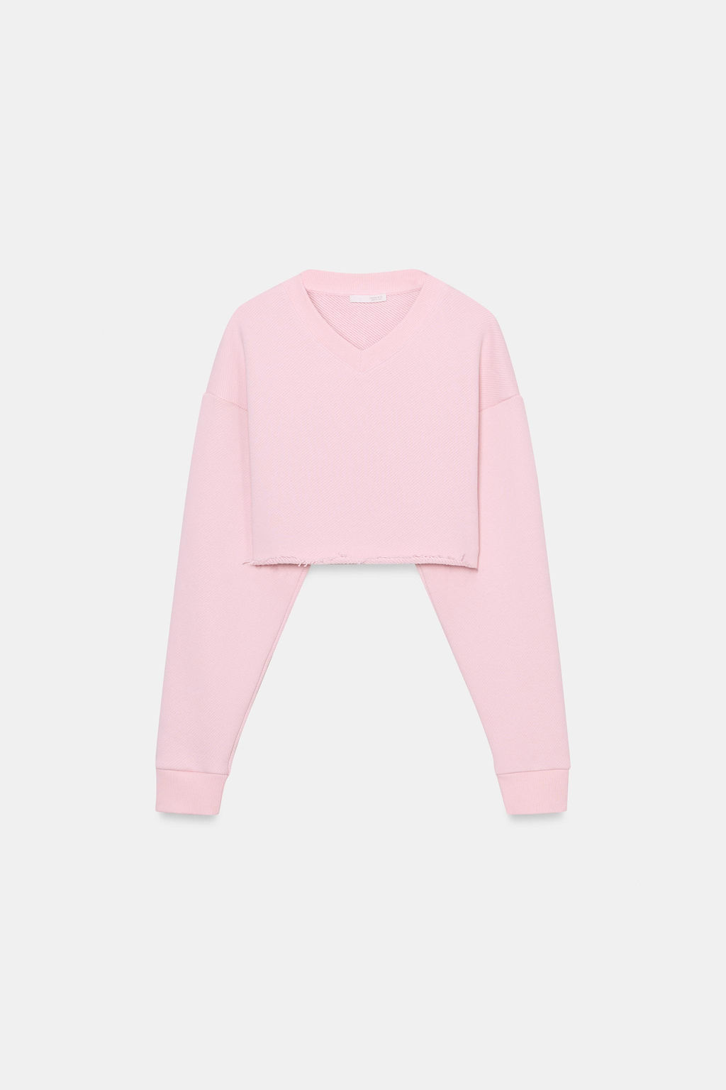 SUDADERA CROP CUELLO PICO / Rosa palo - Zara фото 4