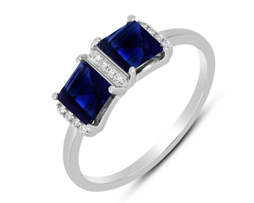 Кольцо, синт.сапфир, Лучиа