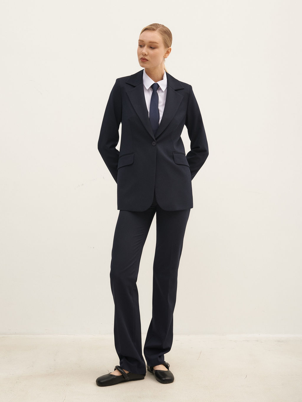 Синие базовые брюки