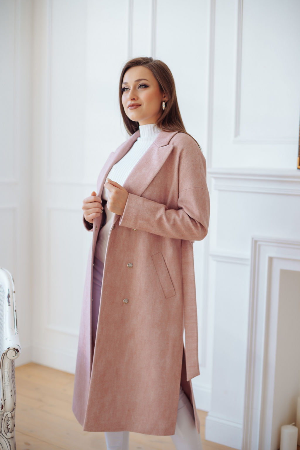 Пальто женское демисезонное 21820 (кремовый) - Kankan фото 13