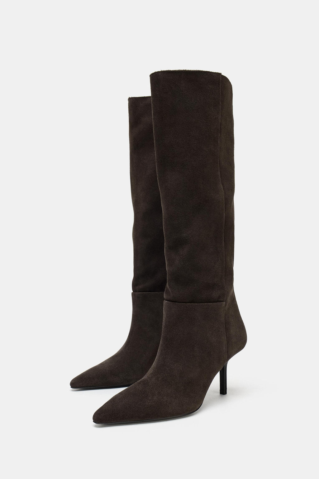 SPLIT SUEDE HEELED BOOTS - Zara фото 10