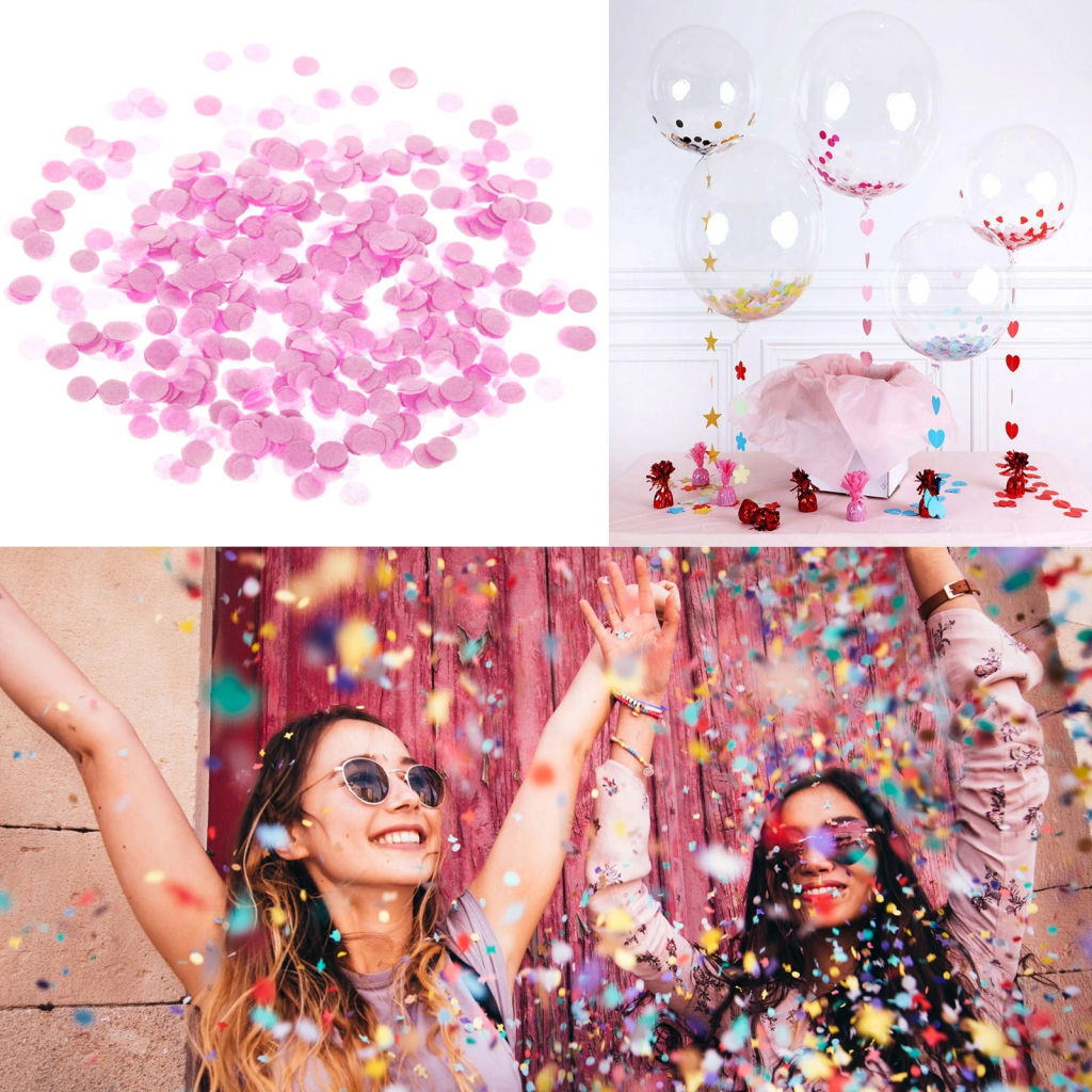 Цена за 5шт. Конфетти "Круги розовые" 10 г, бумага