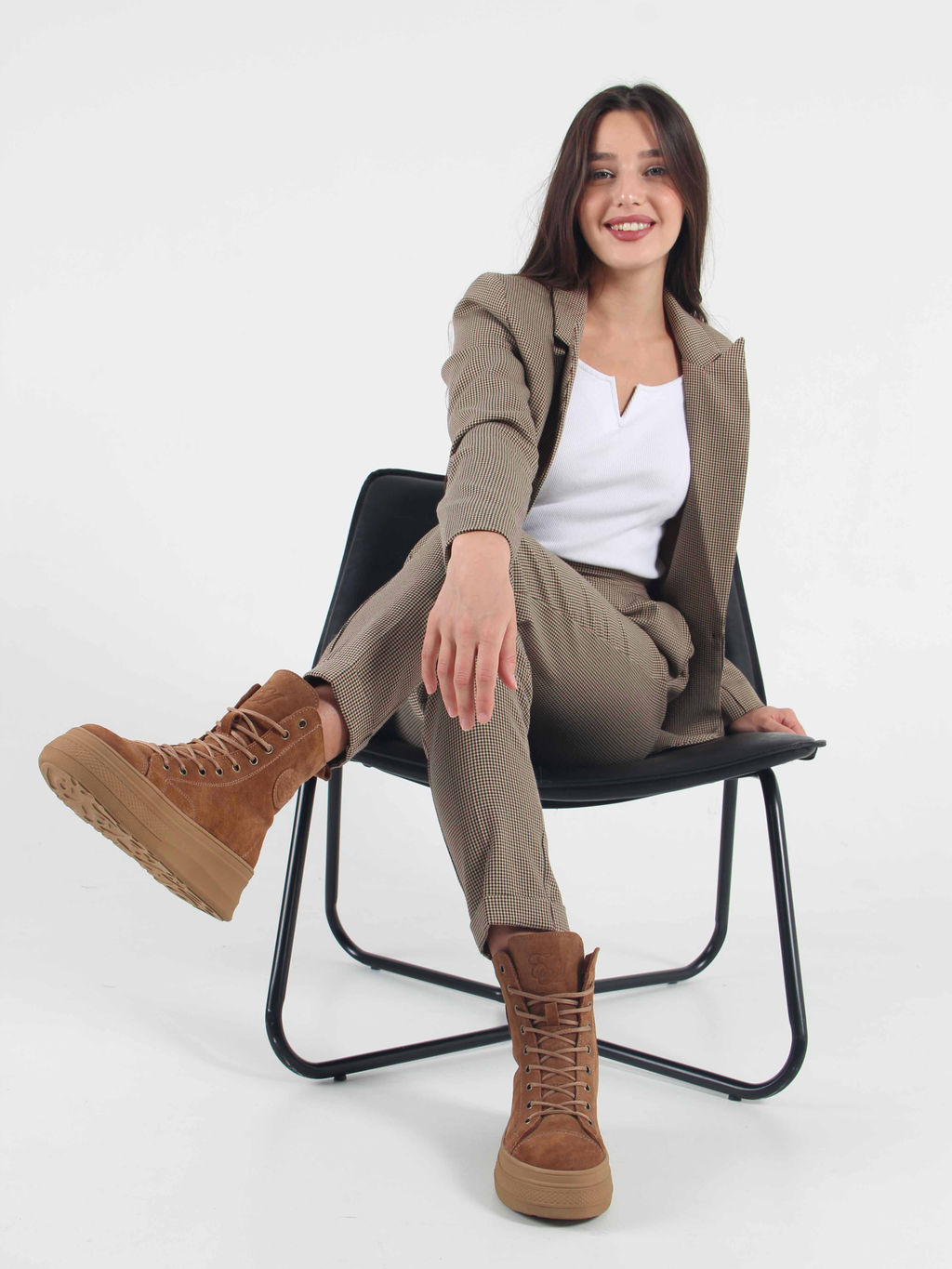 Ботинки 215.warmbr. светло коричневые замша/Байка