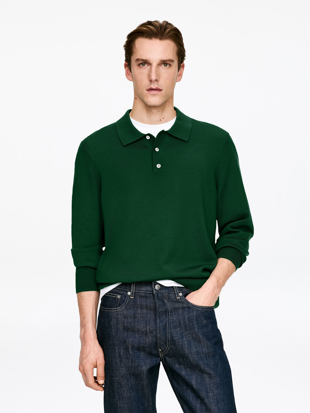 Jersey tipo polo de lana merino - H&m фото 5