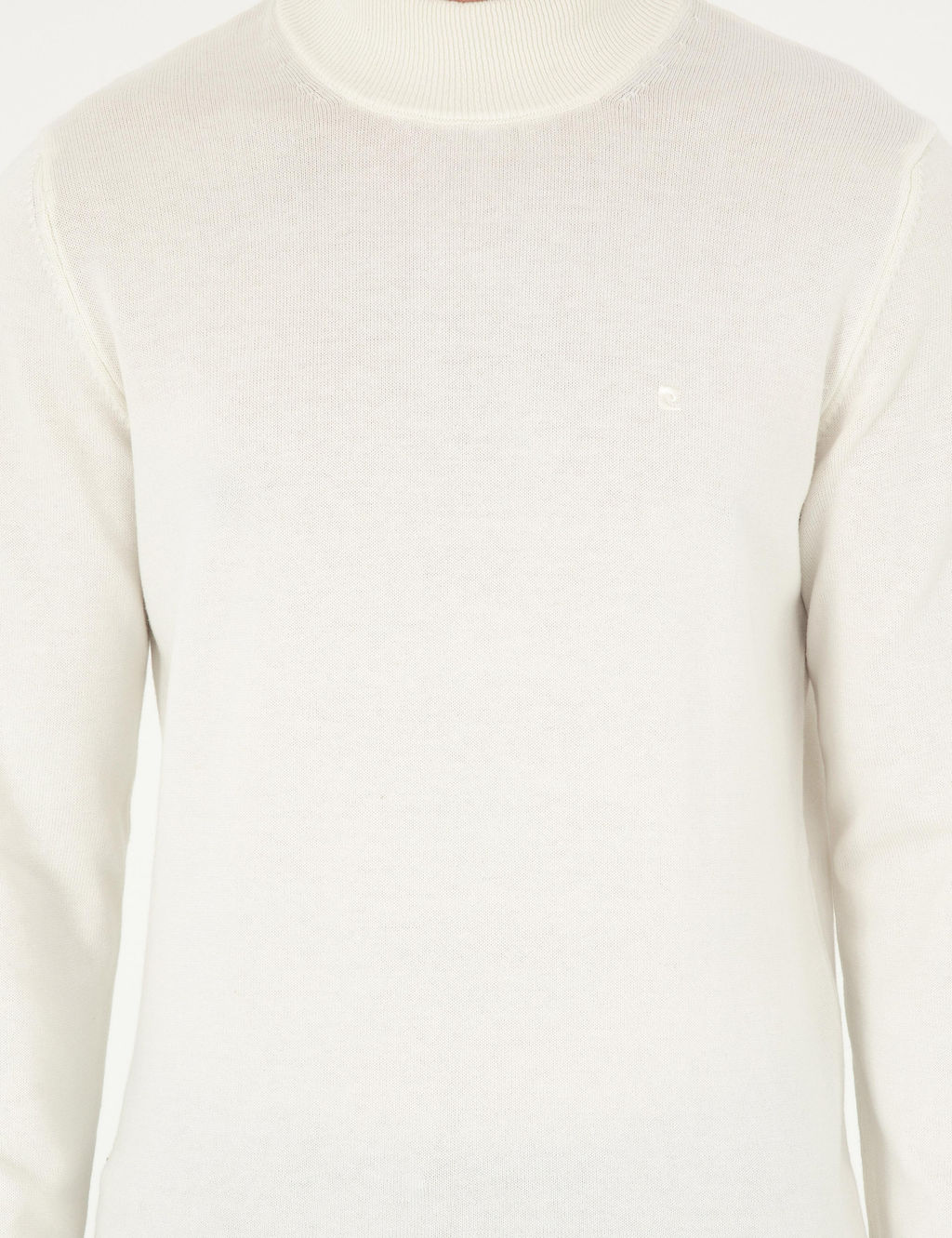 Ekru Slim Fit Yar_m Bal_k__ Yaka Basic Triko Kazak - Pierre cardin фото 6