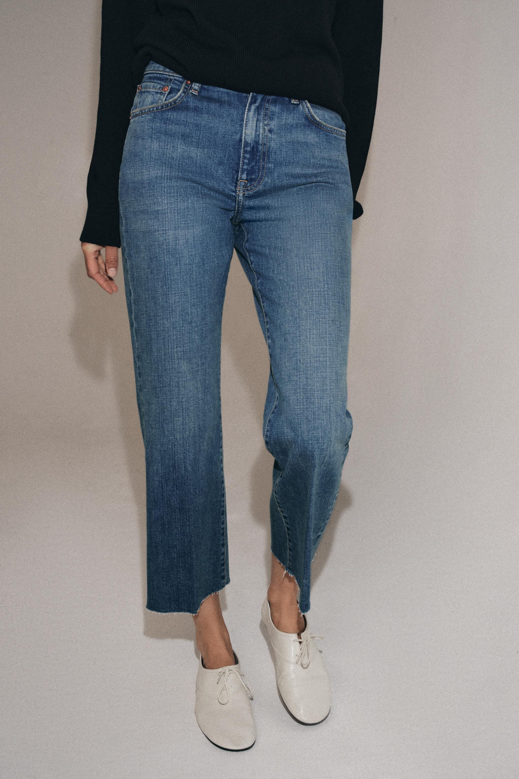 JEANS ZW COLLECTION CROPPED FLARE TIRO MEDIO / Azul - Zara фото 2