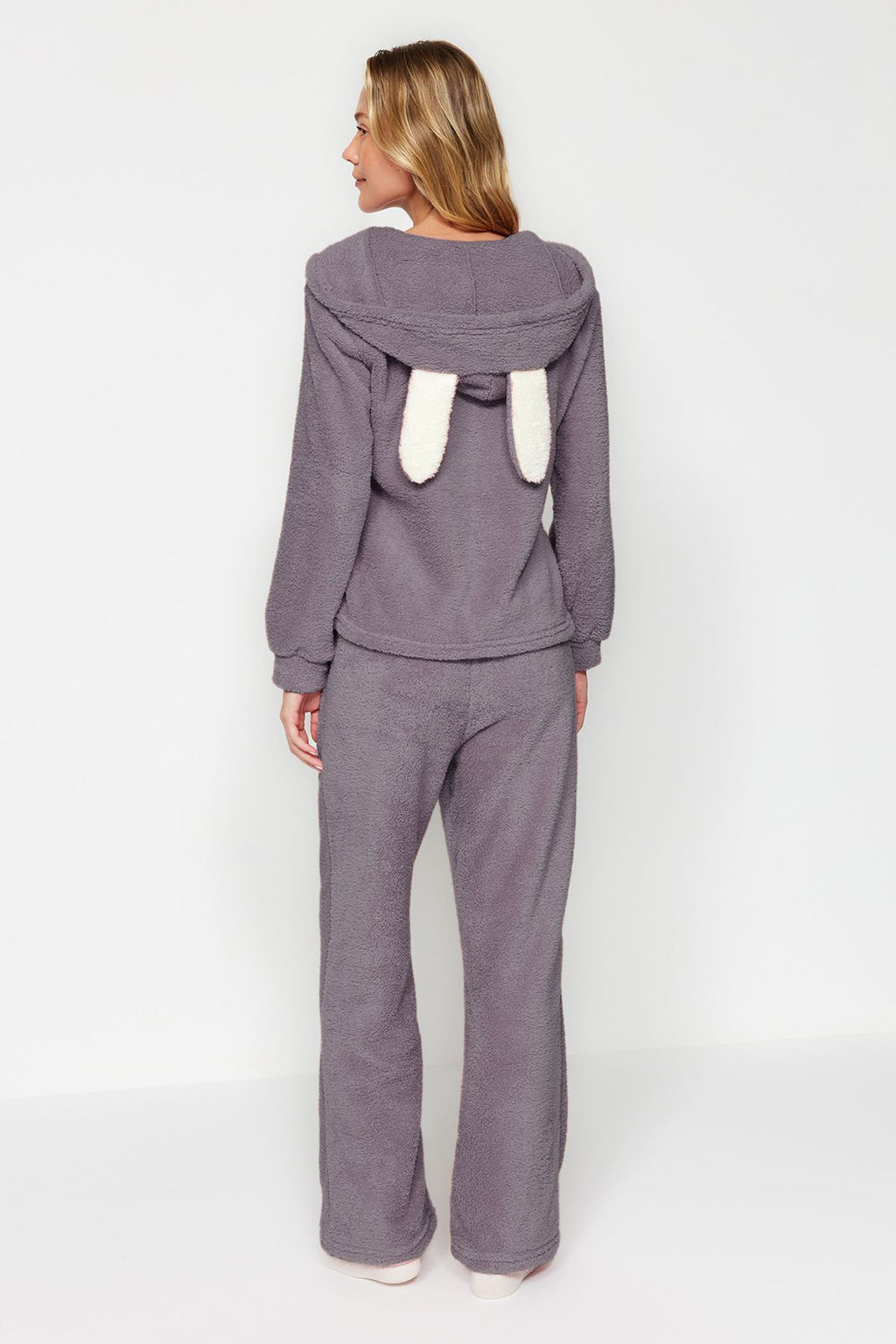 Fume Wellsoft Kapuson Kulak Detayl? K?sl?k Orme Pijama Tak?m? THMAW24PT00030 - Trendyolmilla фото 7