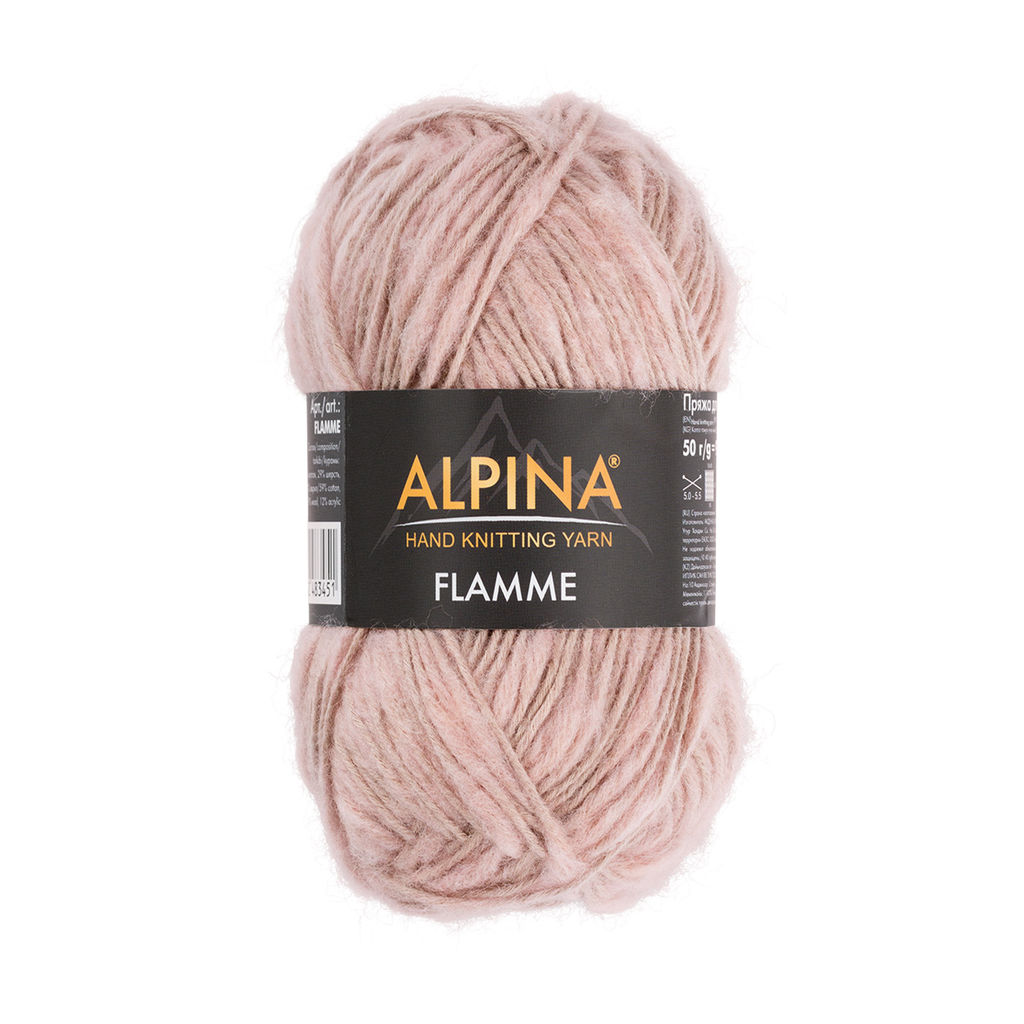 Пряжа ALPINA FLAMME 59% хлопок, 29% шерсть, 12% акрил 10 шт. х 50 г 90 м  5 м