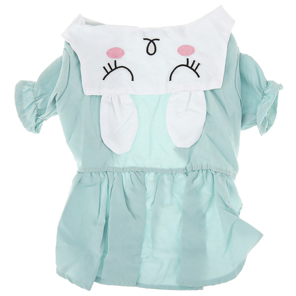 Пэт тойс (Pet toys) Одежда для собаки Платье Зайка с принтом, с вышивкой, на кнопках р-р L, длина спинки 35см/обхват груди 44см/обхват шеи 34см, цвет-мятный, 100% полиэстер (Китай) - Домашняя Мода фото 6