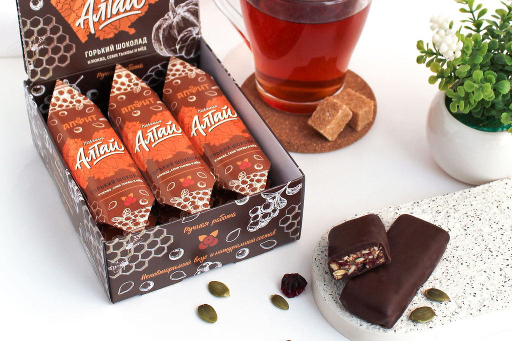 Конфета ручной работы Любимый Алтай молочный горький шоколад Алфит  фото 14