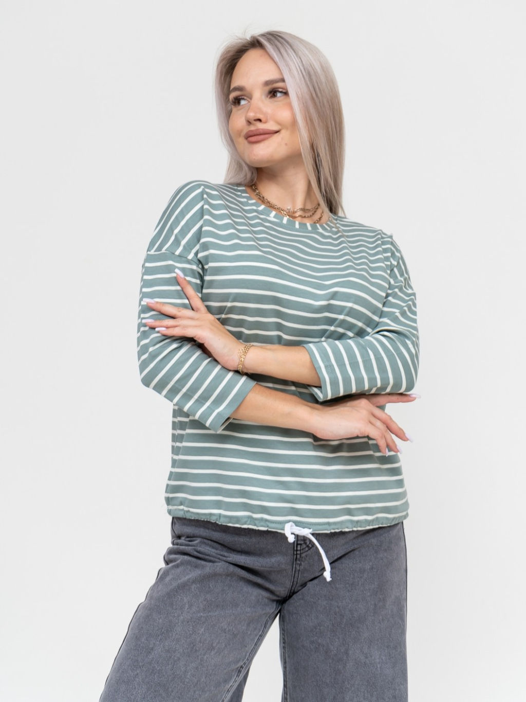 Лонгслив Николь Хлопок 95%, лайкра 5% тельняшка - Ивассорти фото 37