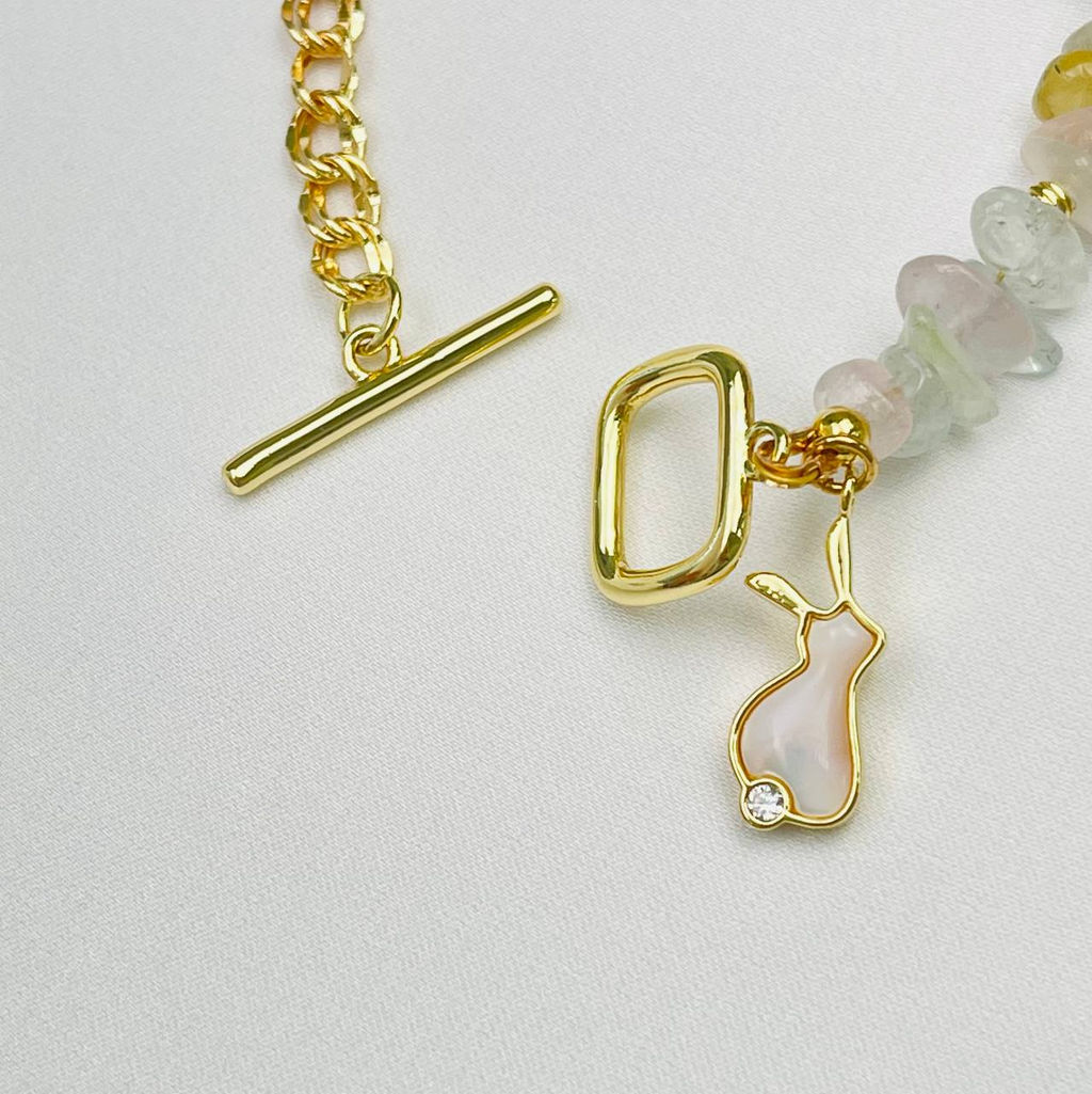 Браслет из Берилла микс с цепочкой - Радуга самоцветов фото 4