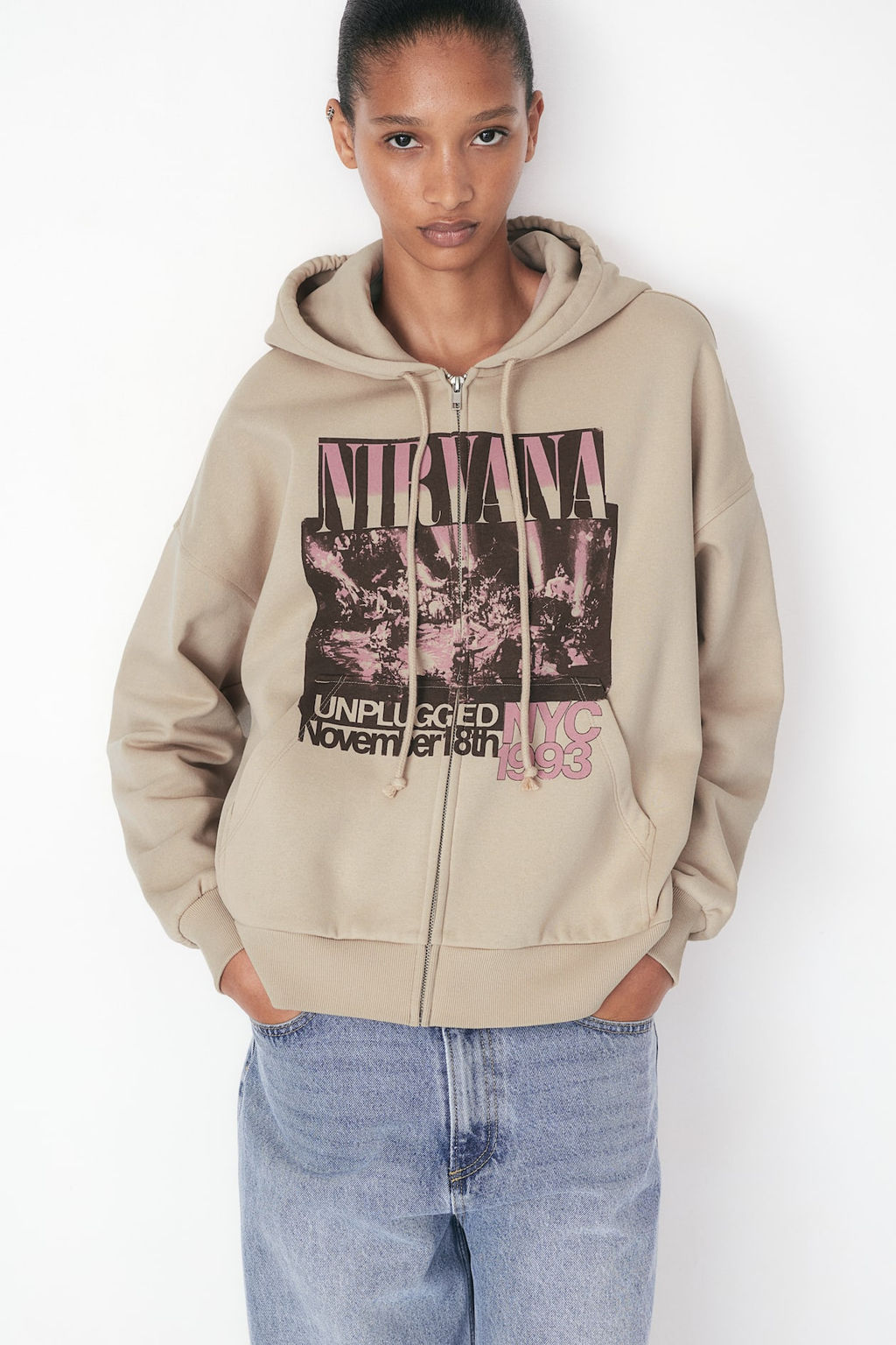 Chaqueta sudadera oversize con capucha y motivo - H&m фото 4