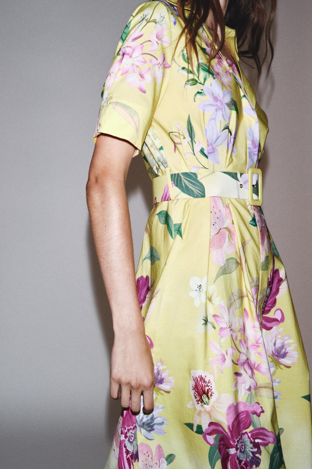 FLORAL PRINT MIDI DRESS WITH BELT - Zara фото 10