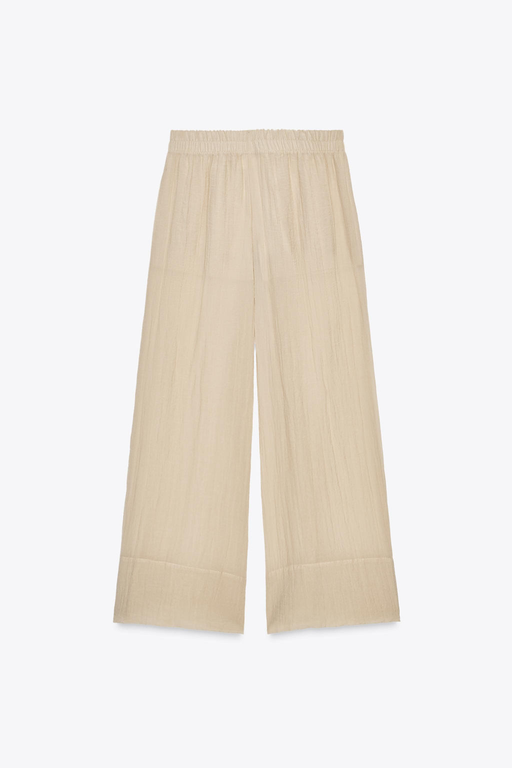 WIDE SEMI-SHEER CREASED-EFFECT TROUSERS - Zara фото 13