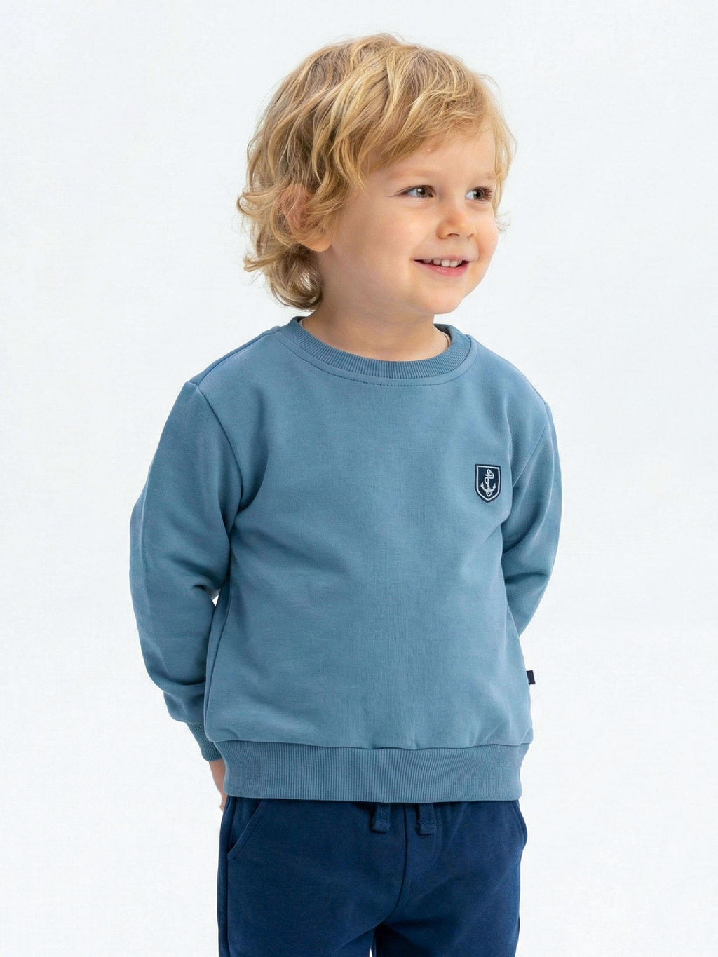 Свитшот для малышей 22-7115 серый - Mini maxi фото 5