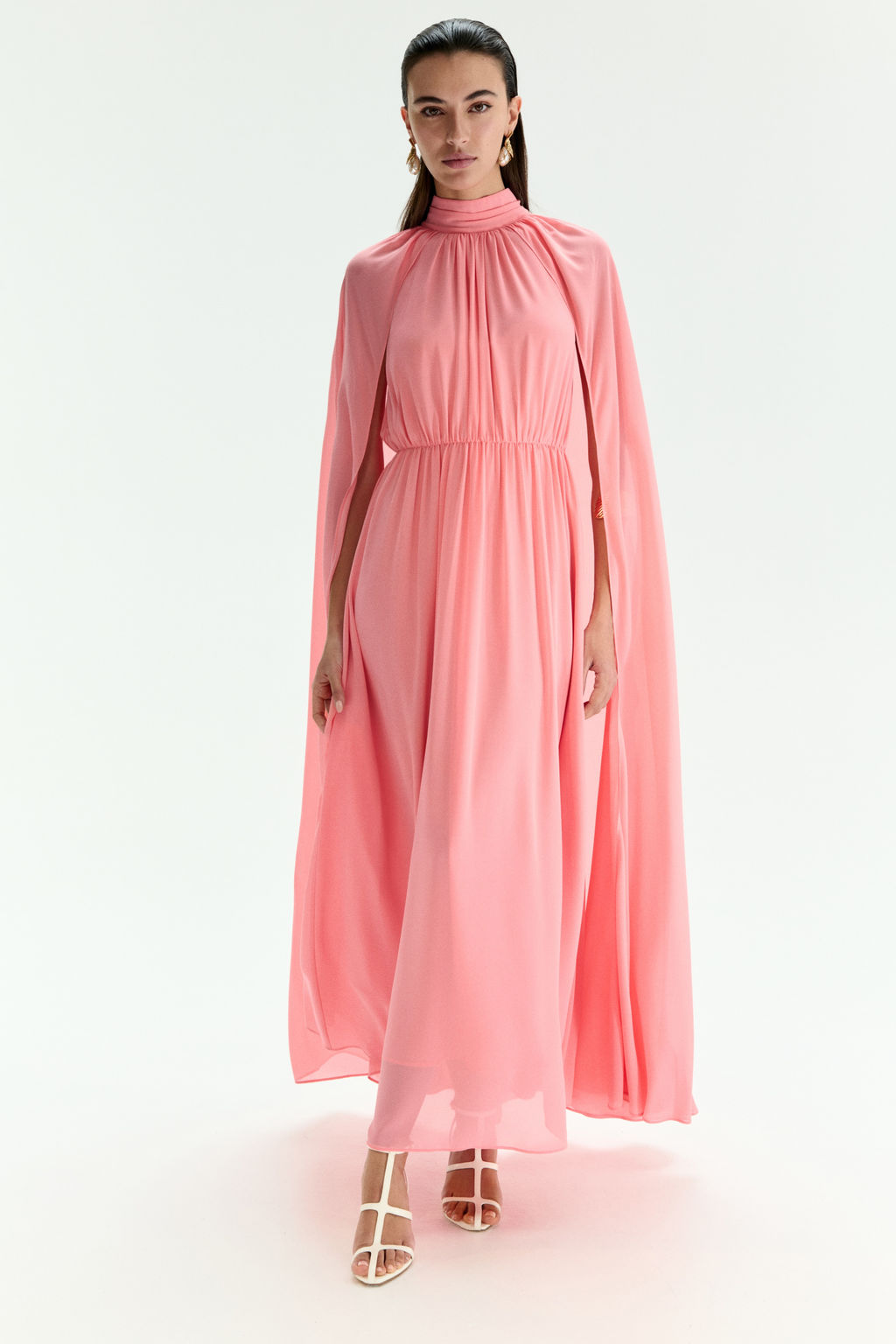 Vestido drapeado con capa decorativa - H&m фото 2