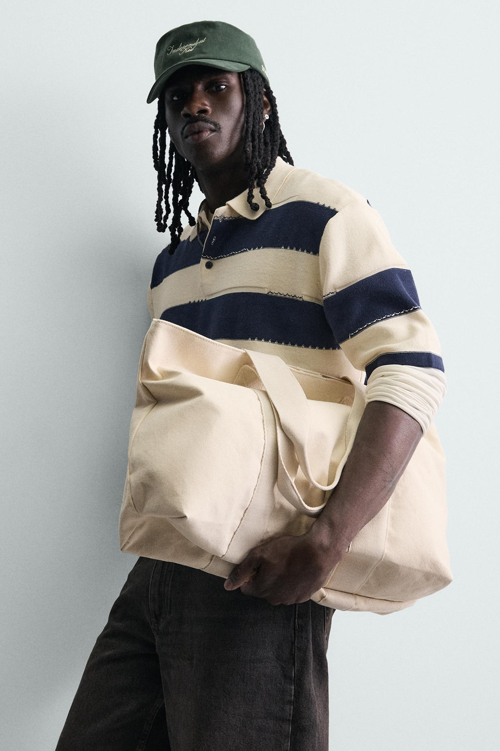 POLO PUNTO RAYAS IRREGULARES / Marino