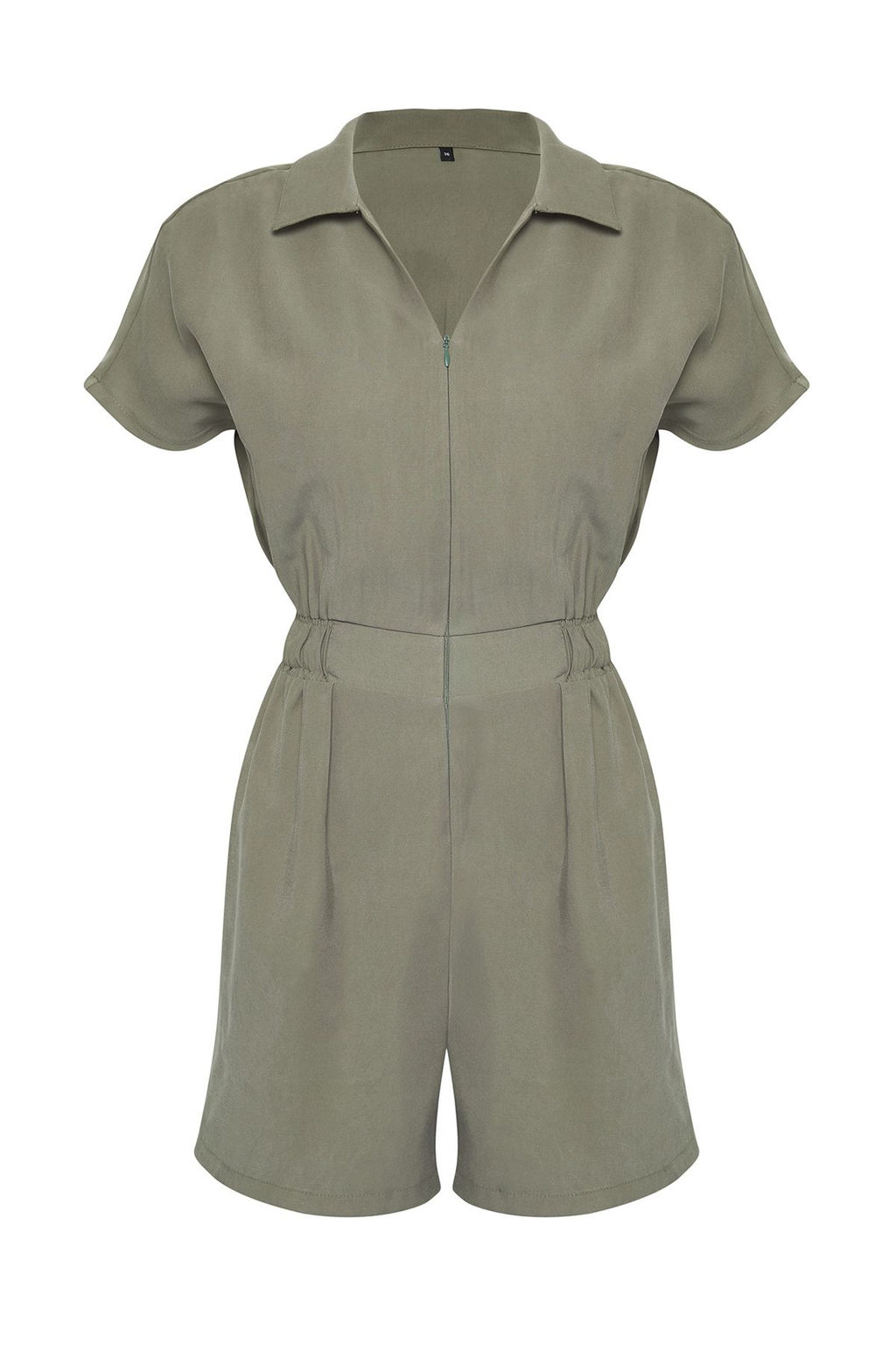 TRENDYOLMILLA Limited Edition Haki Beli Lastikli Fermuar Detayl? Modal Mini Dokuma Tulum TWOSS25TU00026 фото 5