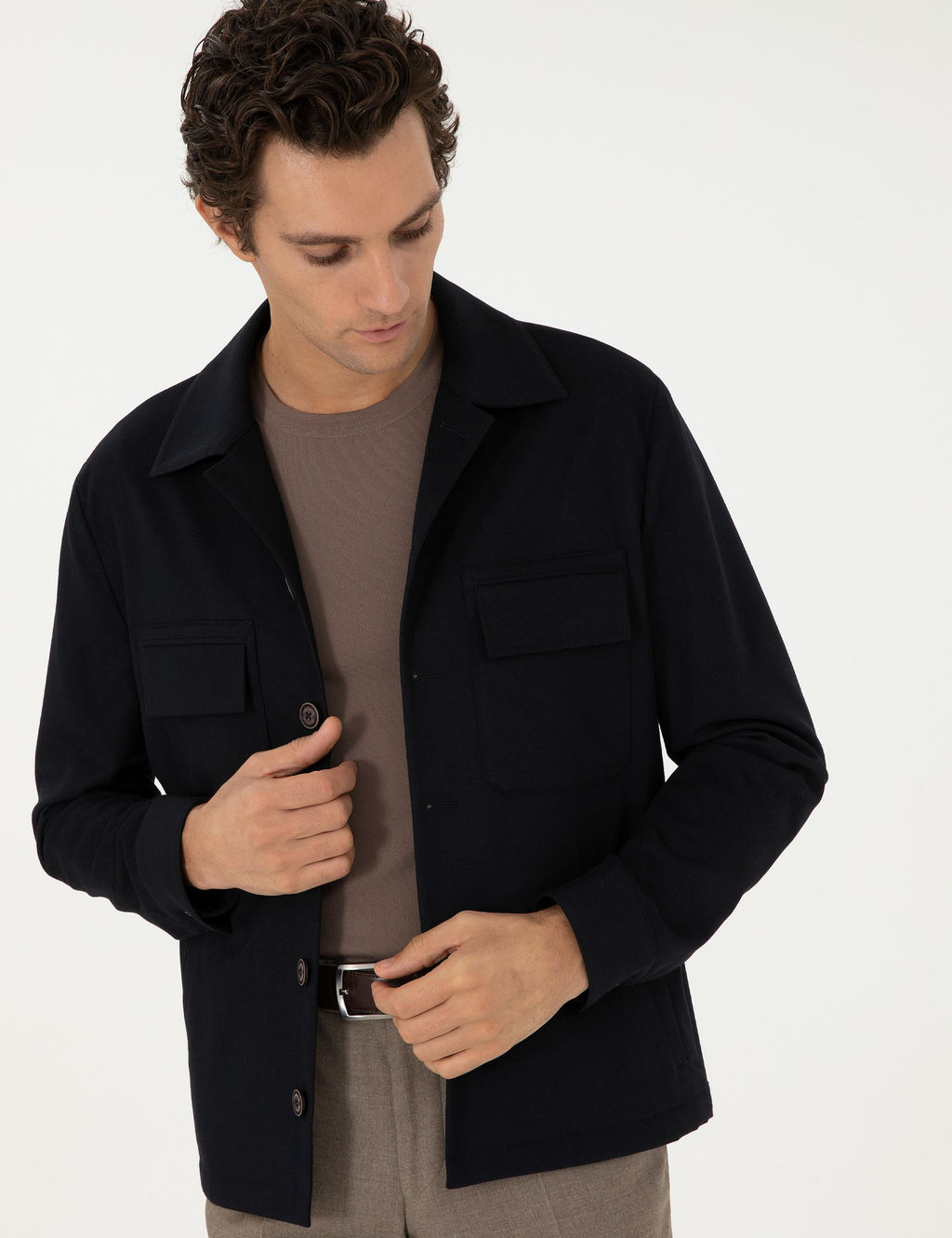 Темно-синяя куртка классического кроя - Cacharel фото 3