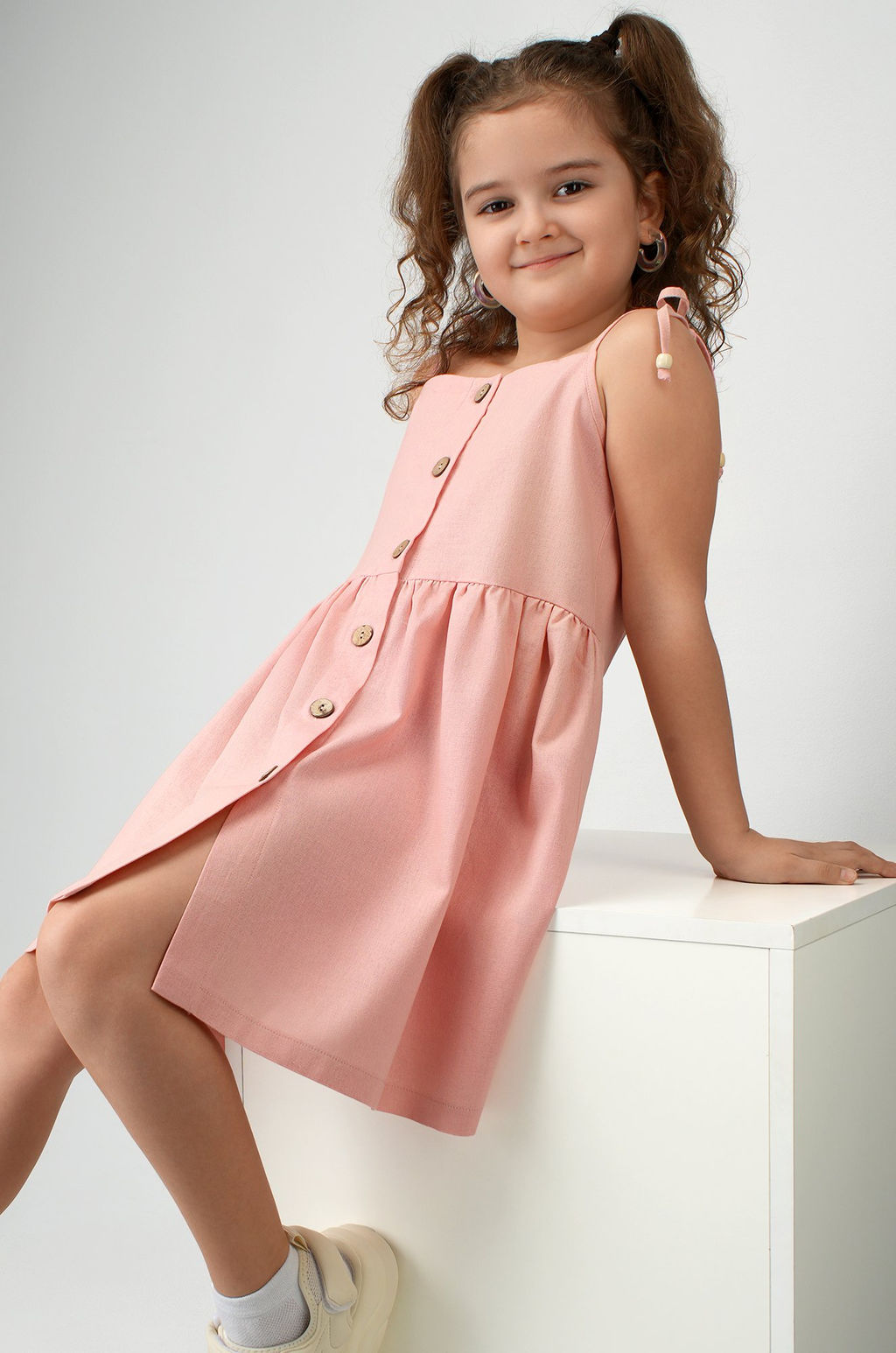 Льняной сарафан для девочки Happyfox