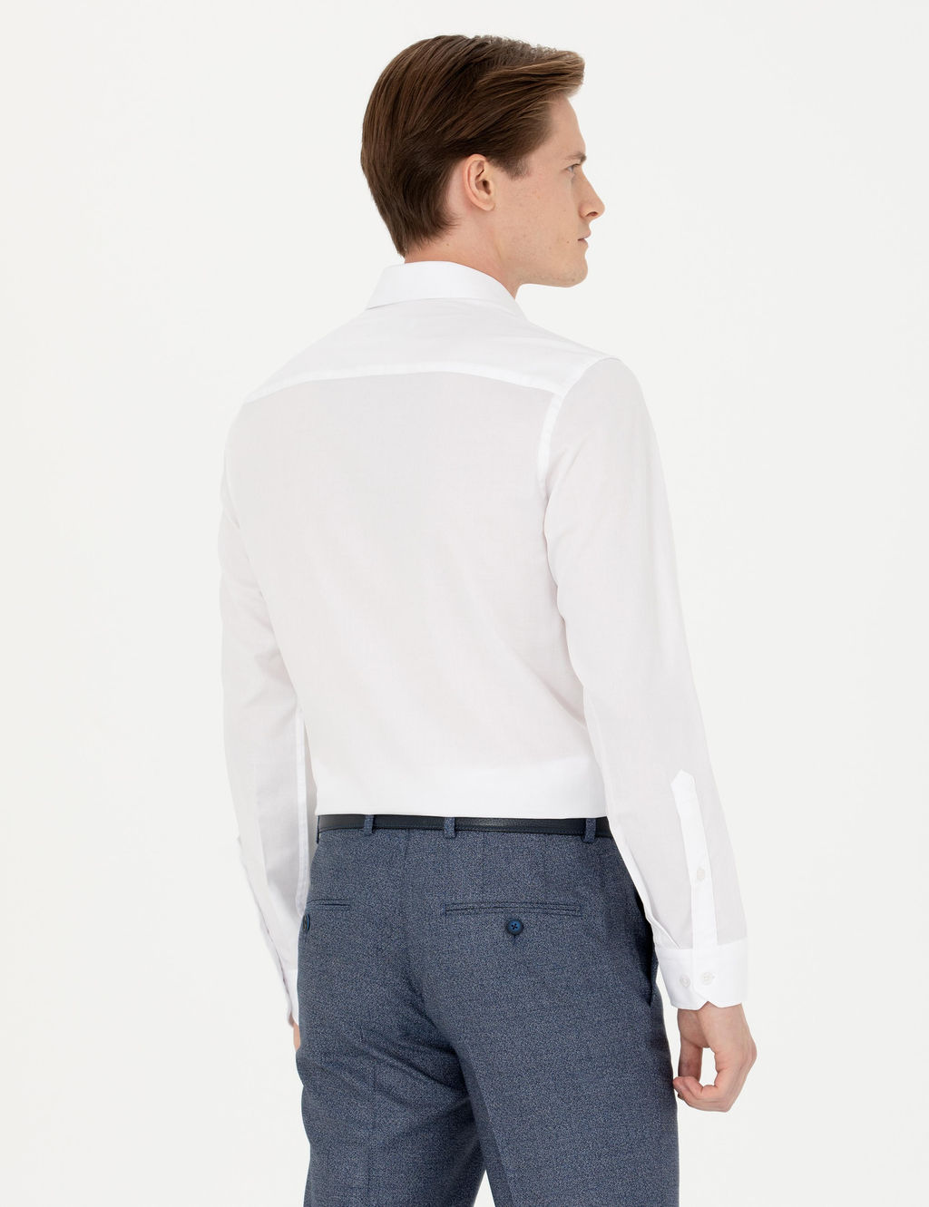 Белая приталенная рубашка с длинным рукавом - Cacharel фото 5