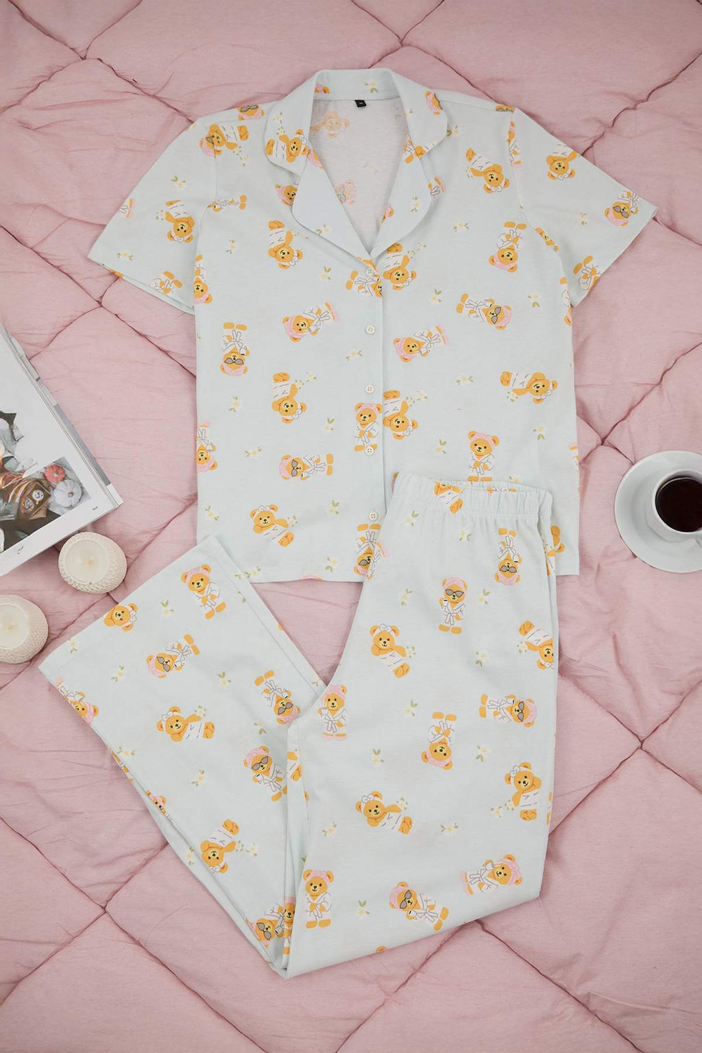 Mavi %100 Pamuklu Ay?c?k Desenli Orme Pijama Tak?m? THMSS26PT00025 - Trendyolmilla фото 5