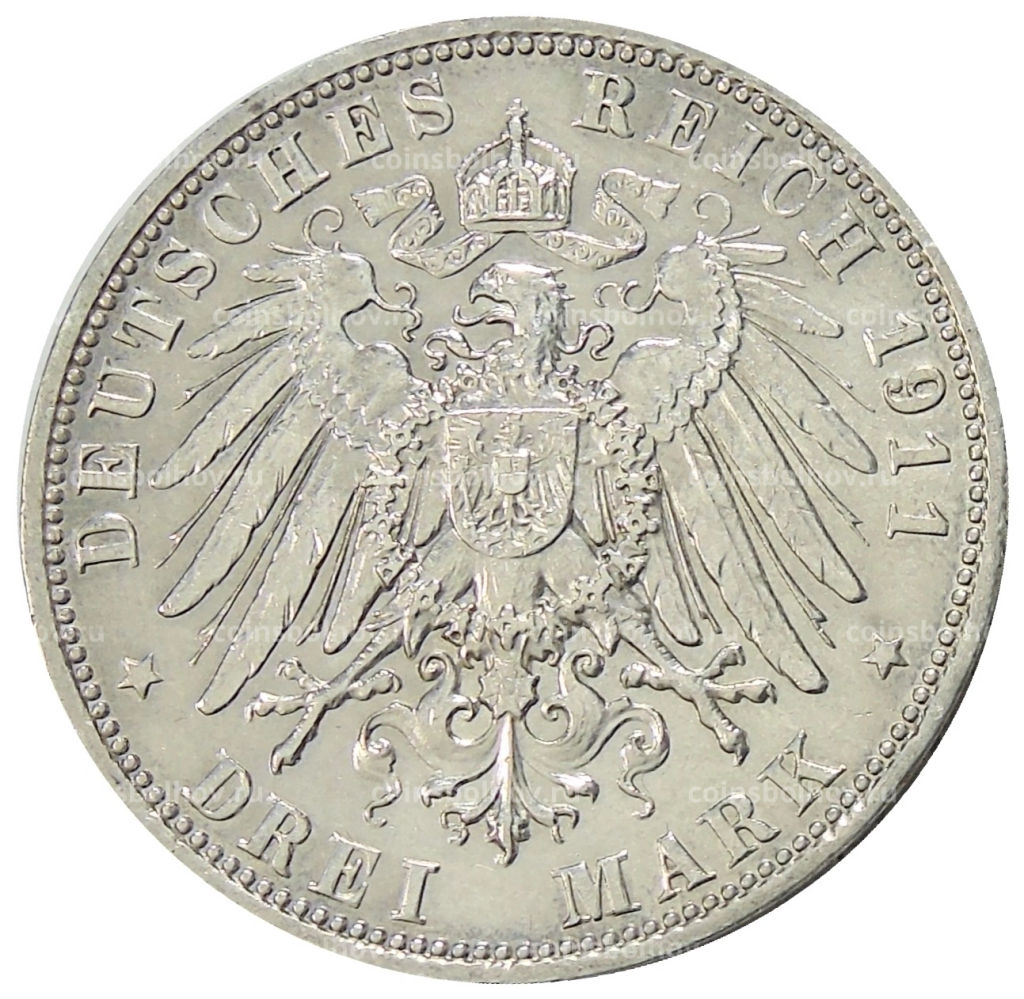 3 марки 1911 года D Германия (Бавария)