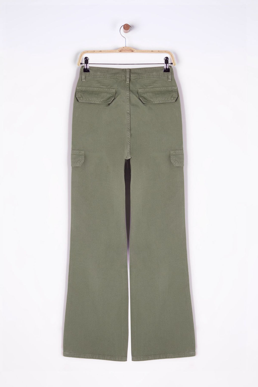 Haki Kargo Cep Kapak Detayl? Yuksek Bel Wide Leg Jeans TWOSS25JE00030 - Trendyolmilla фото 8