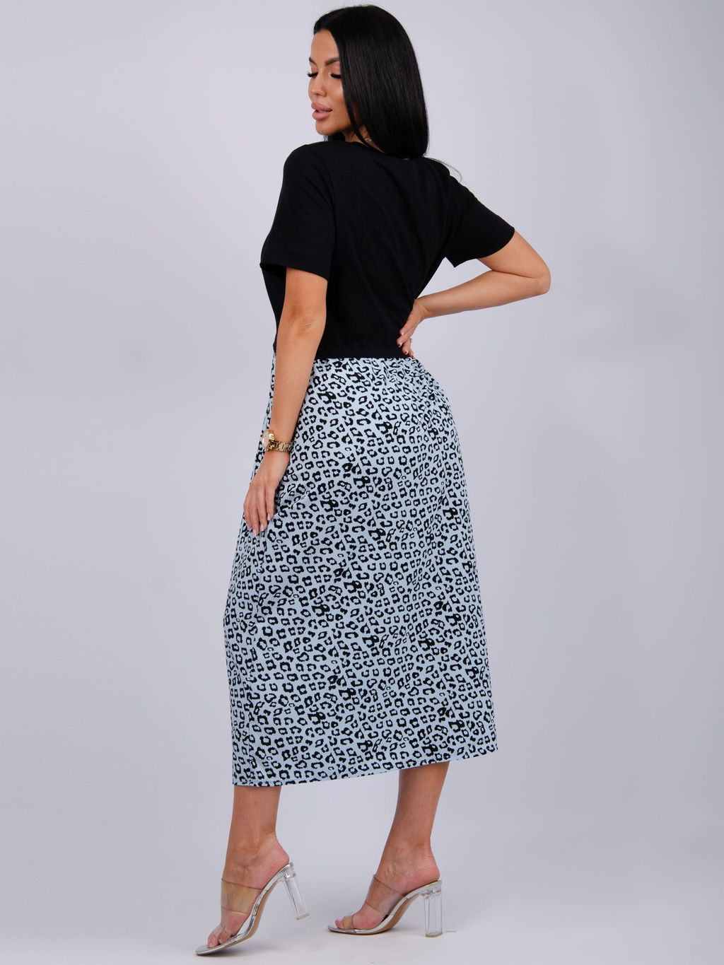 Платье Виттория, вискоза/кулирка До 60 размера - Малина фото 15