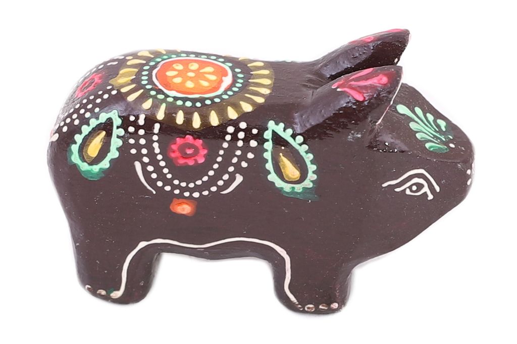 Статуэтка Свинья (дерево,росипсь) №Дж40/1