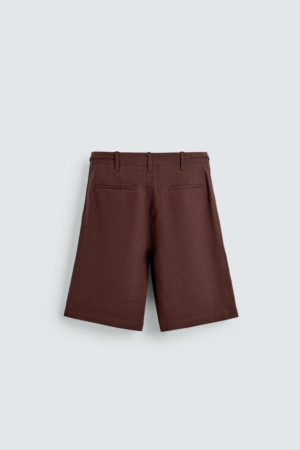 BERMUDA WIDE FIT MEZCLA LINO / Burdeos - Zara фото 7