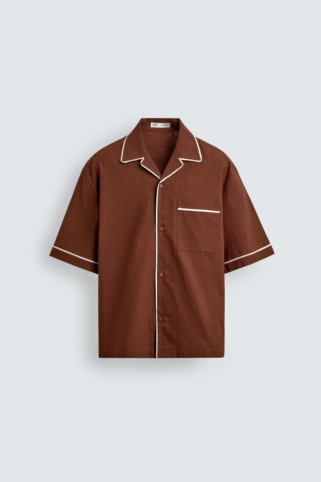 CAMISA RELAXED FIT VIVOS CONTRASTE / Teja - Zara фото 7