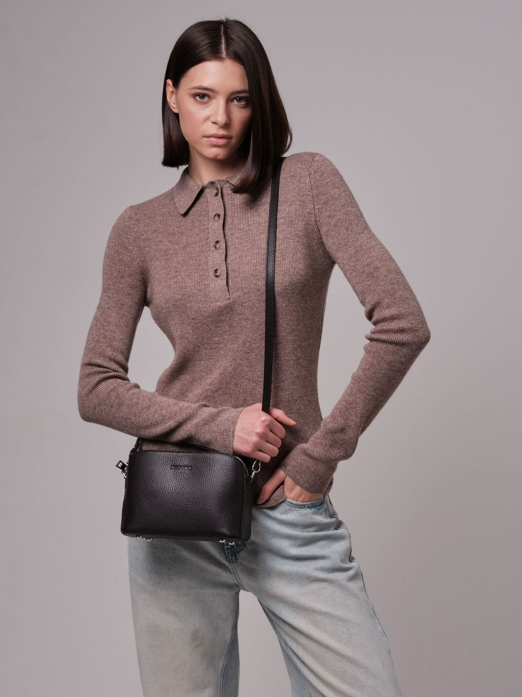 Сумка на плечо кросс-боди Deboro 30848 темно-коричневый