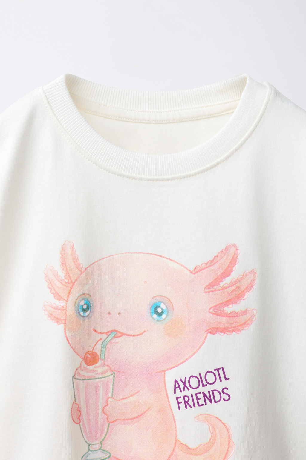 CAMISETA ESTAMPADO AXOLOTL / Blanco