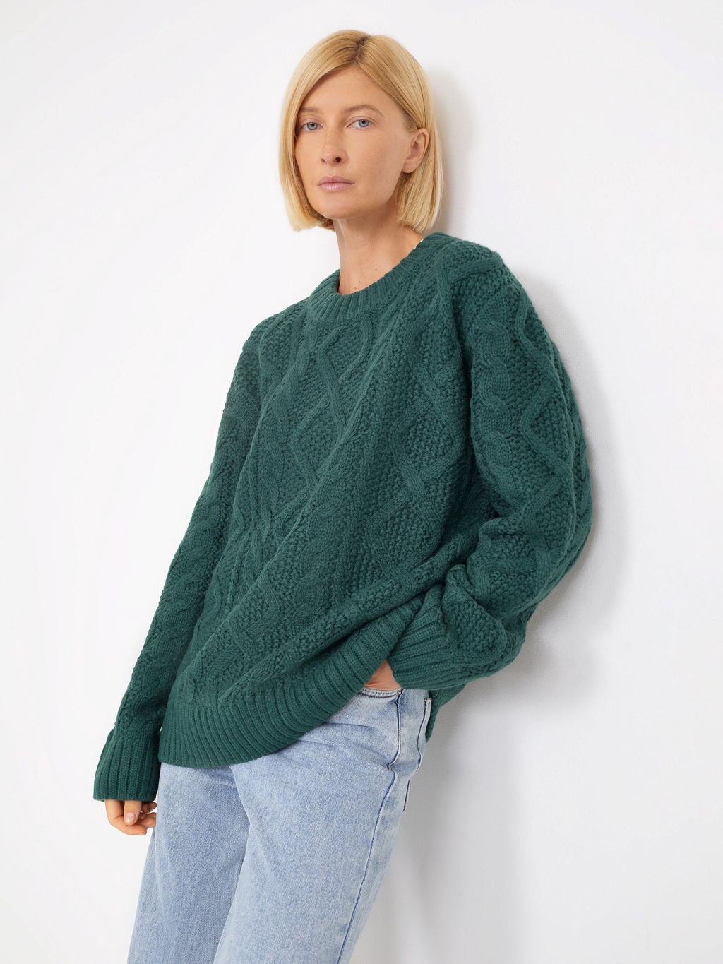 Джемпер с узорной вязкой B2876/hironel - Emka фото 3